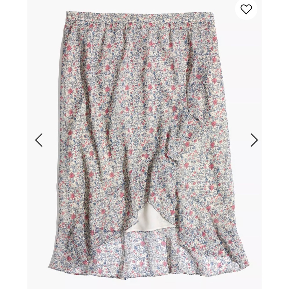 Madewell Ruffle-Wrap Midi Skirt in Shadowpetal